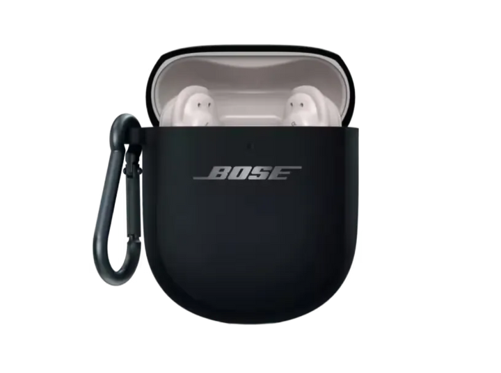 Funda de carga inalámbrica para auriculares modelos QuietComfort color negro abierta