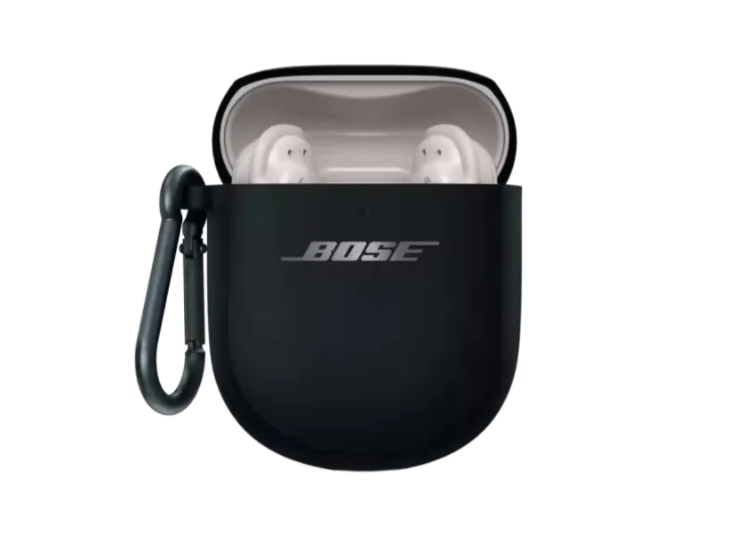 Funda de carga inalámbrica para auriculares modelos QuietComfort color negro abierta